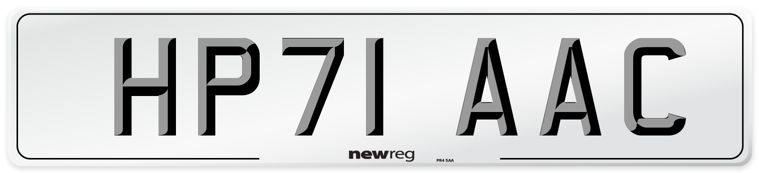 HP71 AAC Number Plate from New Reg
